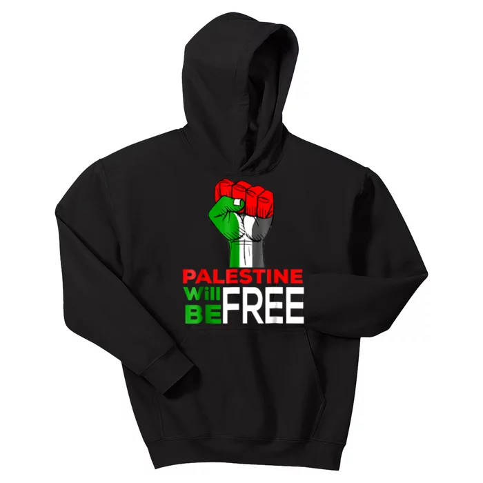 Free Palestine Gaza Palestinian Flag Kids Hoodie