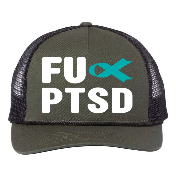 Fu Ptsd Gift Post Traumatic Stress Disorder Awareness Gift Retro Rope Trucker Hat Cap