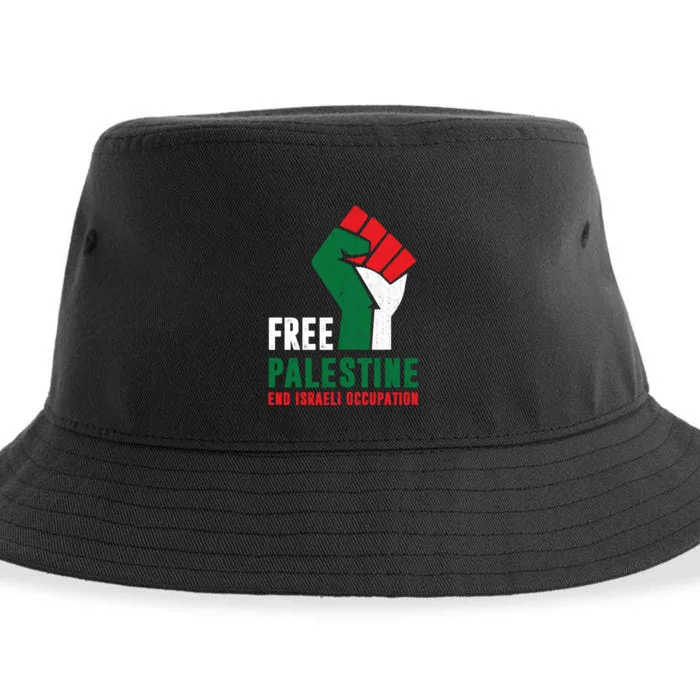 Free Palestine Gaza Freedom End Israeli Occupation Sustainable Bucket Hat