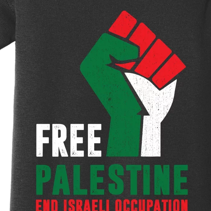 Free Palestine Gaza Freedom End Israeli Occupation Baby Bodysuit