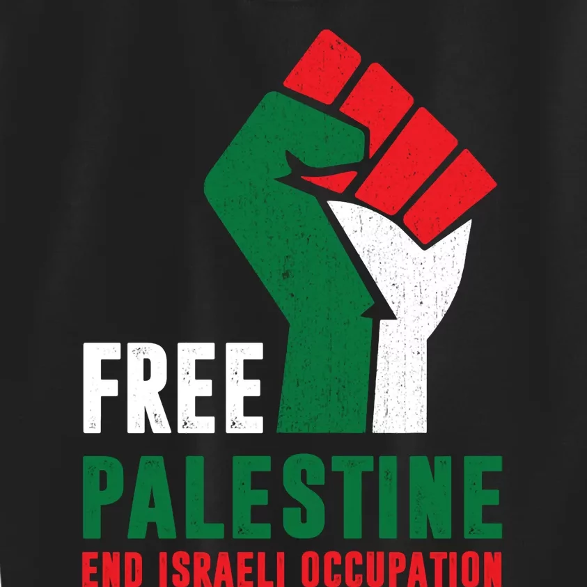 Free Palestine Gaza Freedom End Israeli Occupation Kids Sweatshirt