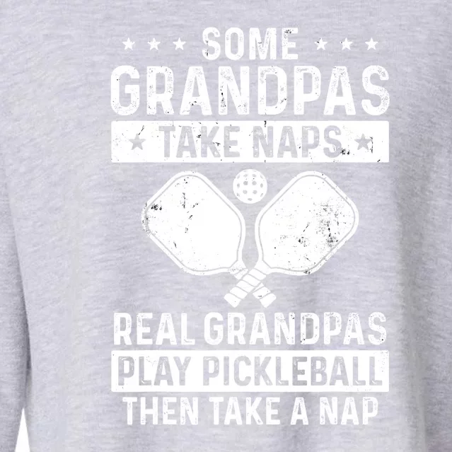 Funny Pickleball Grandpa Take Snaps Pickleball Player Gift Cropped Pullover Crew