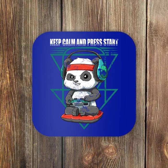 Funny Panda Gaming Gamer Keep Calm Video Game Control Gift Coaster