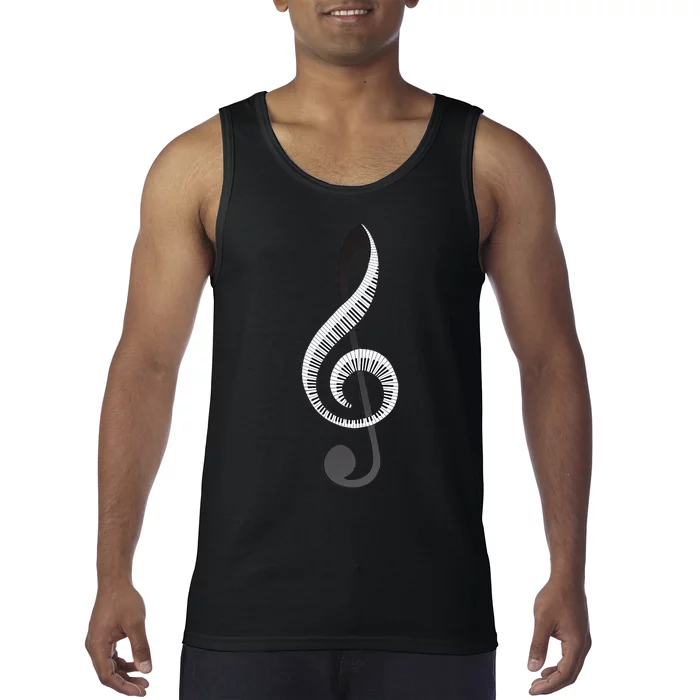 Funny Piano Gift For  Cool Treble Clef Musical Note Tank Top