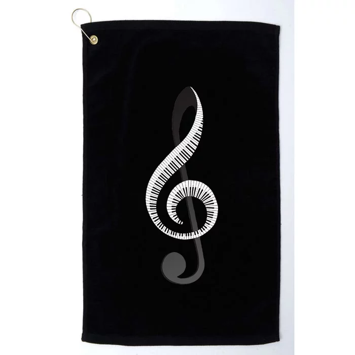 Funny Piano Gift For  Cool Treble Clef Musical Note Platinum Collection Golf Towel