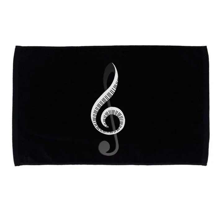 Funny Piano Gift For  Cool Treble Clef Musical Note Microfiber Hand Towel