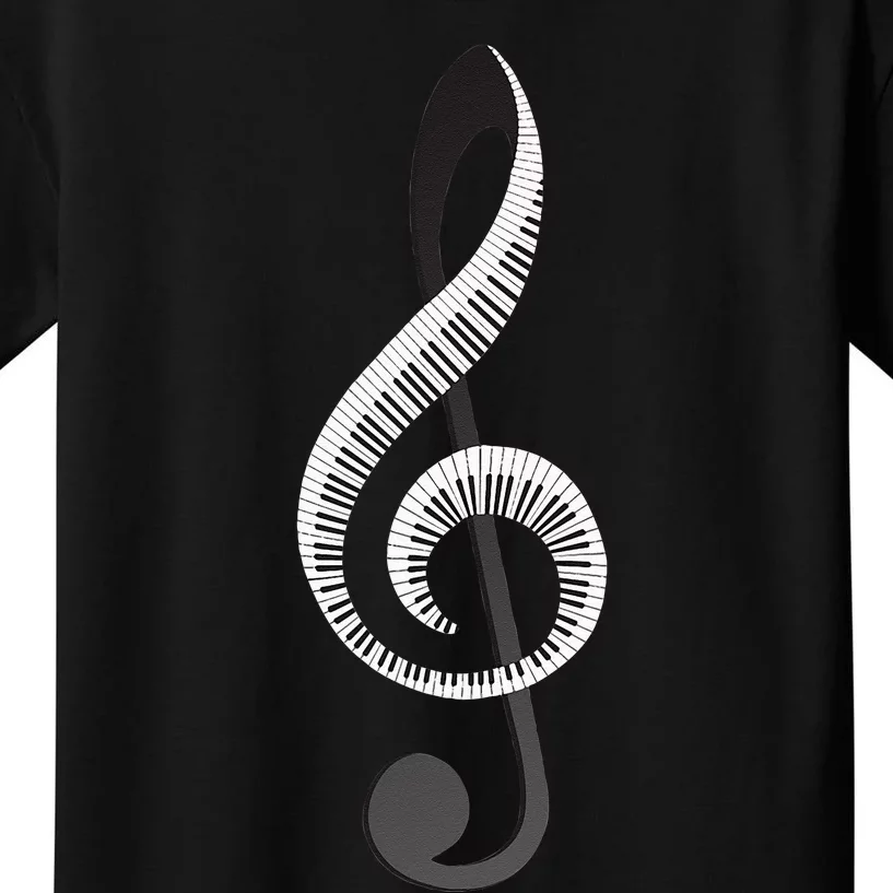 Funny Piano Gift For  Cool Treble Clef Musical Note Kids T-Shirt