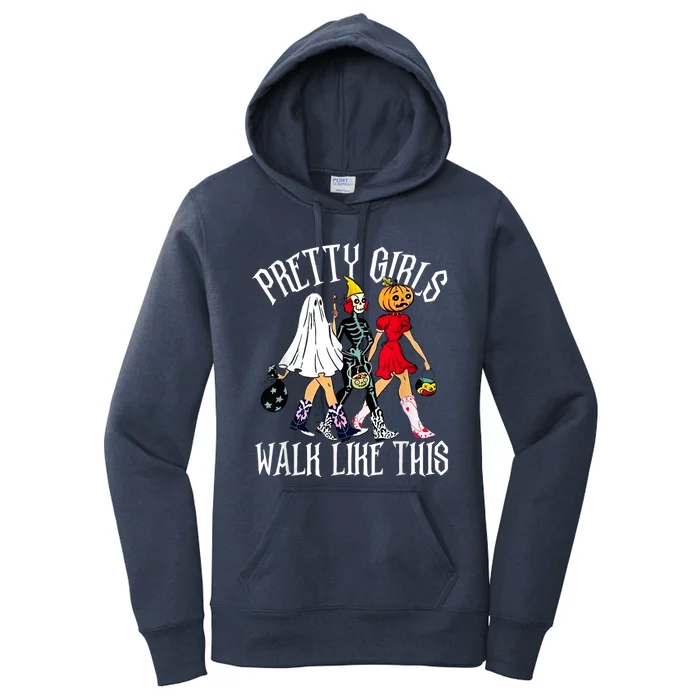 Funny Pretty Girls Ghouls Halloween Costume Halloween Humor Women's Pullover Hoodie