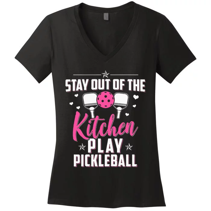 Funny Pickleball Graphic for  Pickleball Player Women's V-Neck T-Shirt