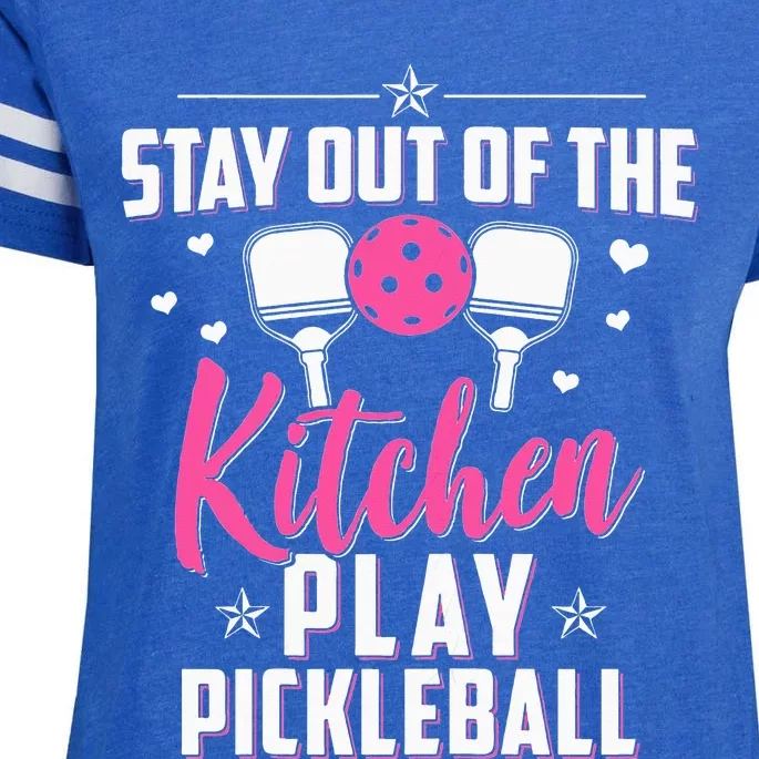 Funny Pickleball Graphic for  Pickleball Player Enza Ladies Jersey Football T-Shirt