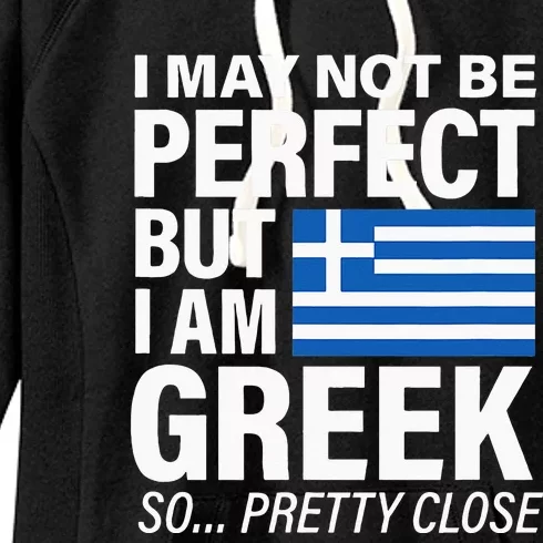 Funny Perfect Greek Flag I Love Greece Women's Fleece Hoodie