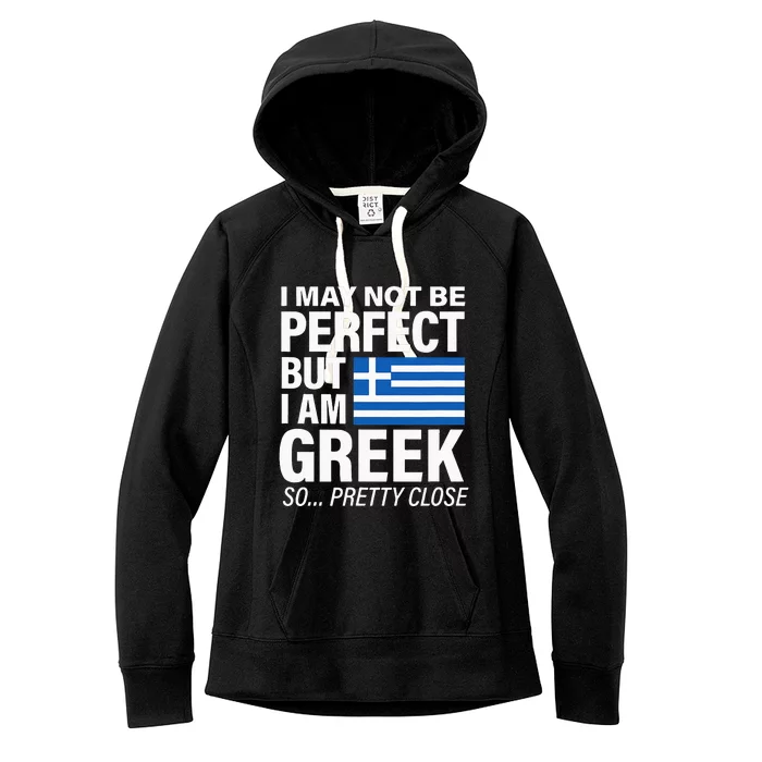 Funny Perfect Greek Flag I Love Greece Women's Fleece Hoodie