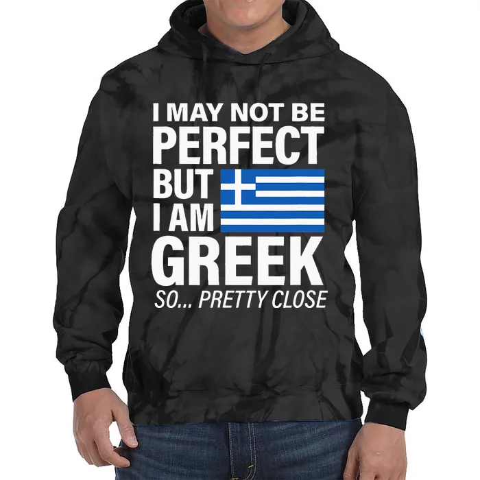 Funny Perfect Greek Flag I Love Greece Tie Dye Hoodie