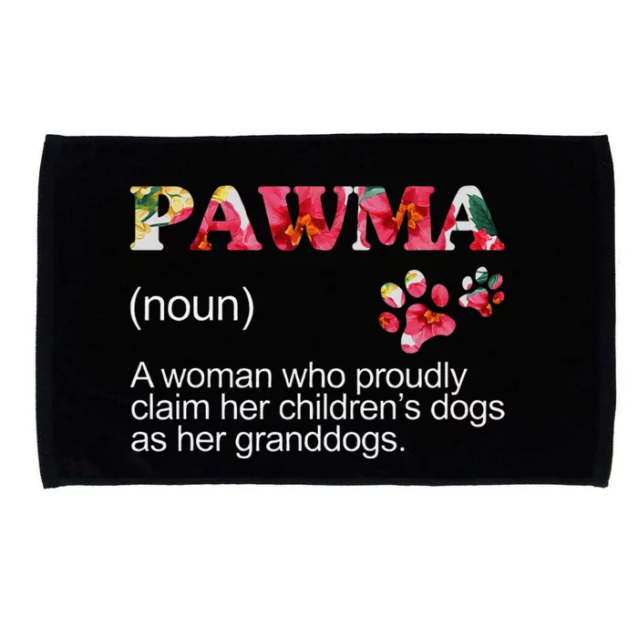 Floral Pawma Grandogs Grandma Dog Mothers Day Funny Microfiber Hand Towel