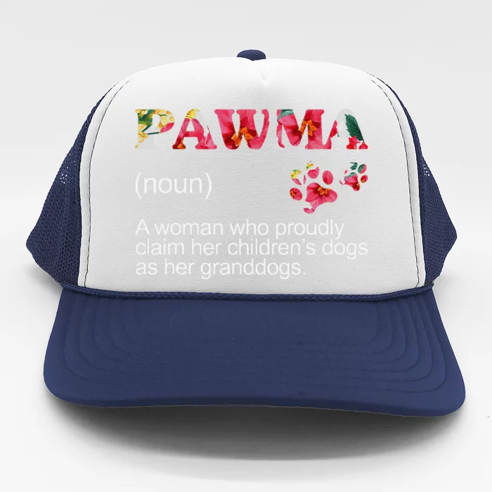 Floral Pawma Grandogs Grandma Dog Mothers Day Funny Trucker Hat