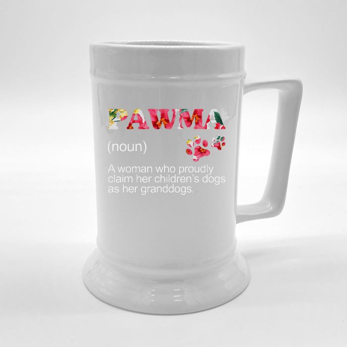 Floral Pawma Grandogs Grandma Dog Mothers Day Funny Front & Back Beer Stein