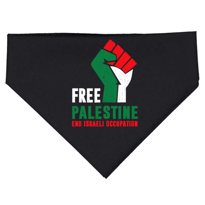 Free Palestine Gaza Freedom End Israeli Occupation USA-Made Doggie Bandana