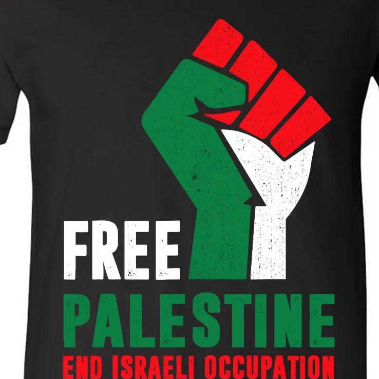 Free Palestine Gaza Freedom End Israeli Occupation V-Neck T-Shirt