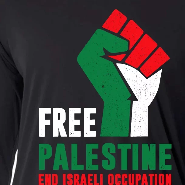 Free Palestine Gaza Freedom End Israeli Occupation Cooling Performance Long Sleeve Crew