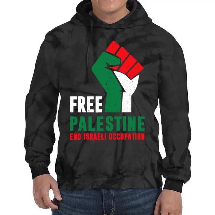 Free Palestine Gaza Freedom End Israeli Occupation Tie Dye Hoodie