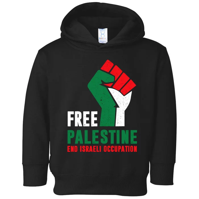 Free Palestine Gaza Freedom End Israeli Occupation Toddler Hoodie