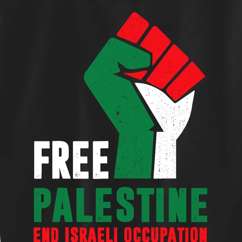 Free Palestine Gaza Freedom End Israeli Occupation Kids Sweatshirt