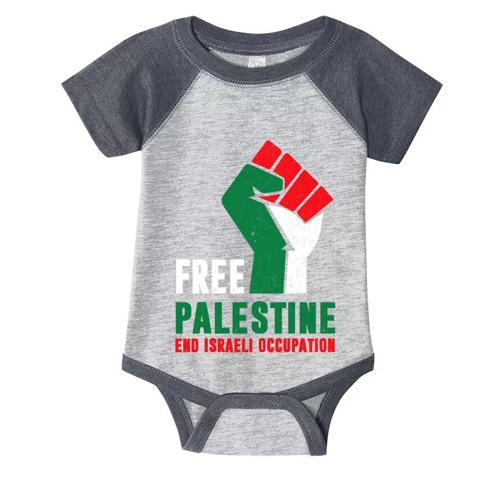 Free Palestine Gaza Freedom End Israeli Occupation Infant Baby Jersey Bodysuit