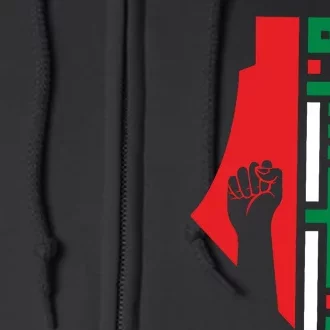 Free Palestine Gaza Flag Arabic Freedom For Palestinians Full Zip Hoodie