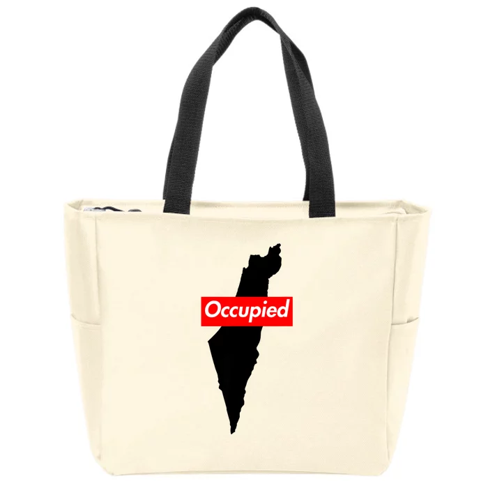 Free Palestine Gaza Palestinian Flag Arabic Zip Tote Bag