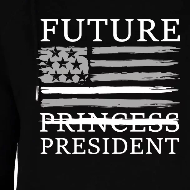 Future President Girl First Female Us President American Womens Funnel Neck Pullover Hood