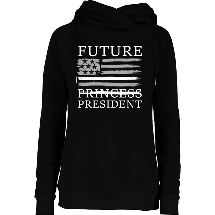 Future President Girl First Female Us President American Womens Funnel Neck Pullover Hood