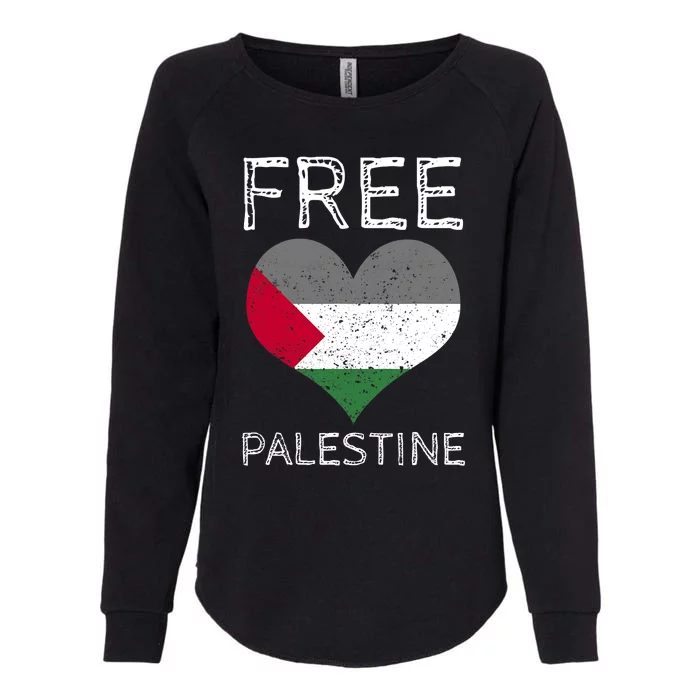 Free Palestine Gaza Freedom Palestine Flag Heart Protest Womens California Wash Sweatshirt