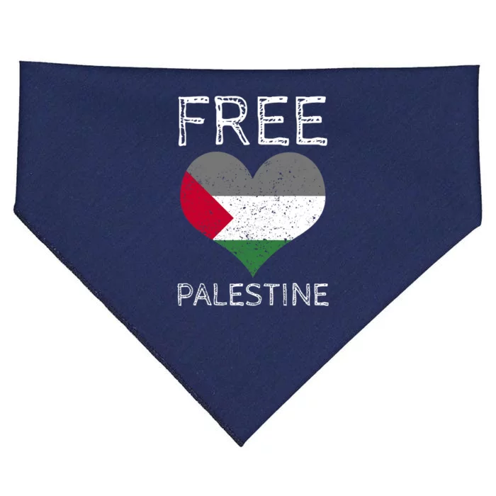 Free Palestine Gaza Freedom Palestine Flag Heart Protest USA-Made Doggie Bandana