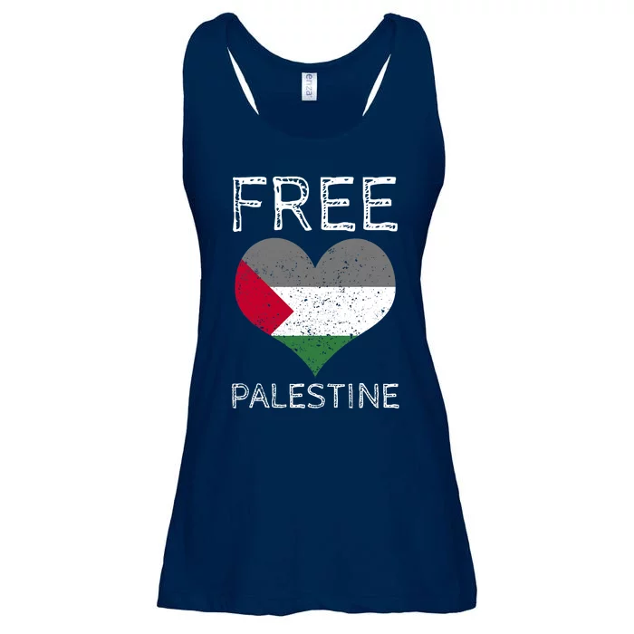 Free Palestine Gaza Freedom Palestine Flag Heart Protest Ladies Essential Flowy Tank