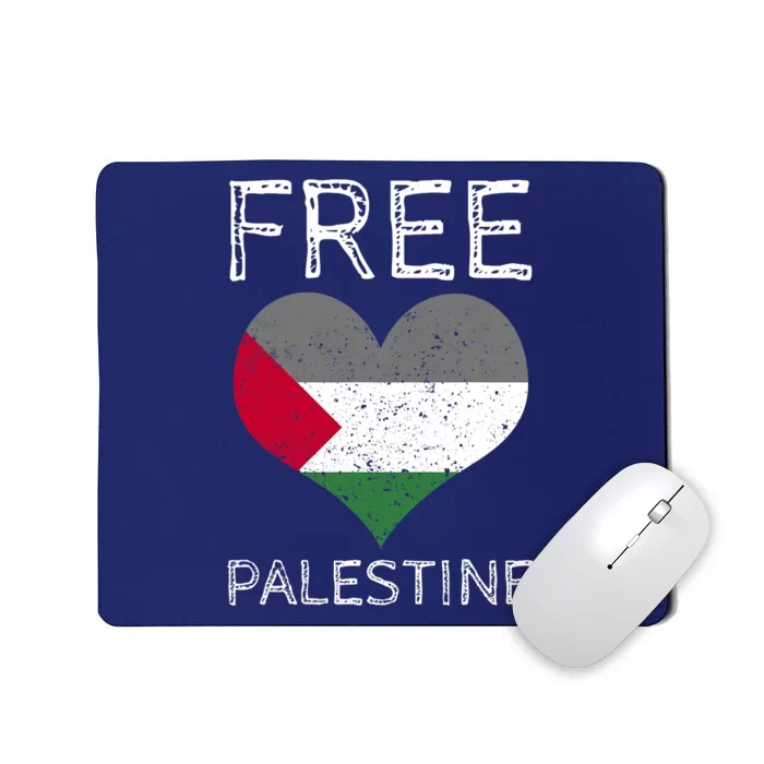 Free Palestine Gaza Freedom Palestine Flag Heart Protest Mousepad