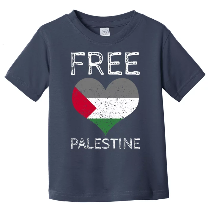 Free Palestine Gaza Freedom Palestine Flag Heart Protest Toddler T-Shirt