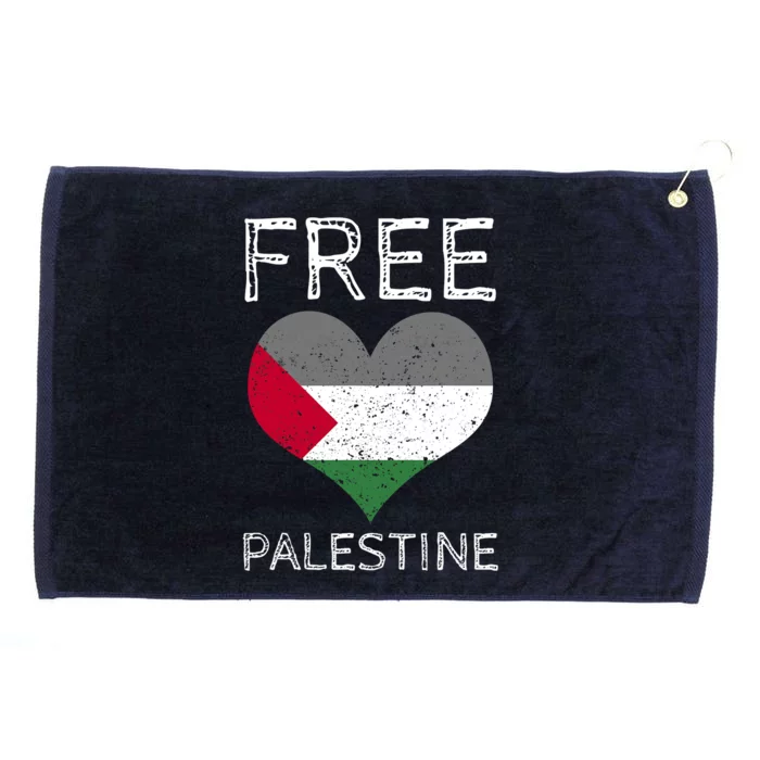 Free Palestine Gaza Freedom Palestine Flag Heart Protest Grommeted Golf Towel