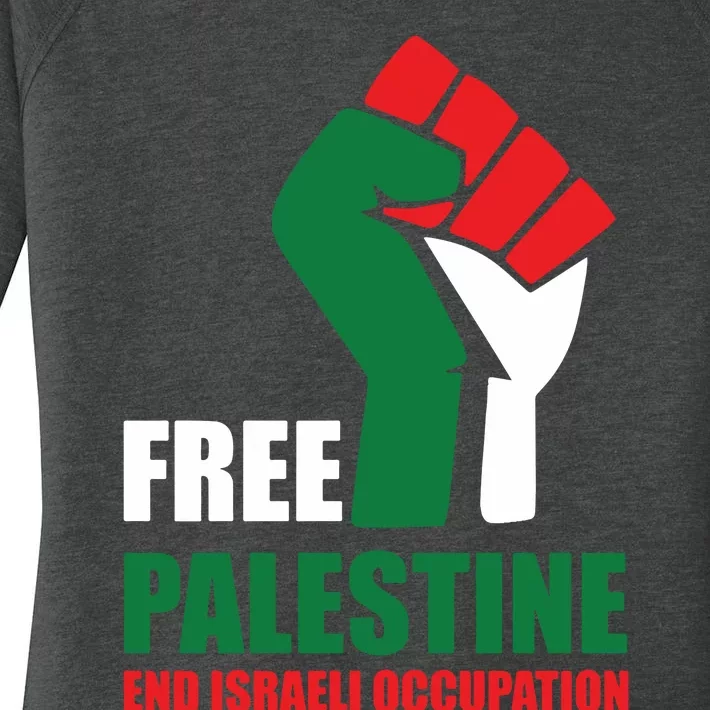 Free Palestine Gaza Freedom End Israeli Occupation Women's Perfect Tri Tunic Long Sleeve Shirt