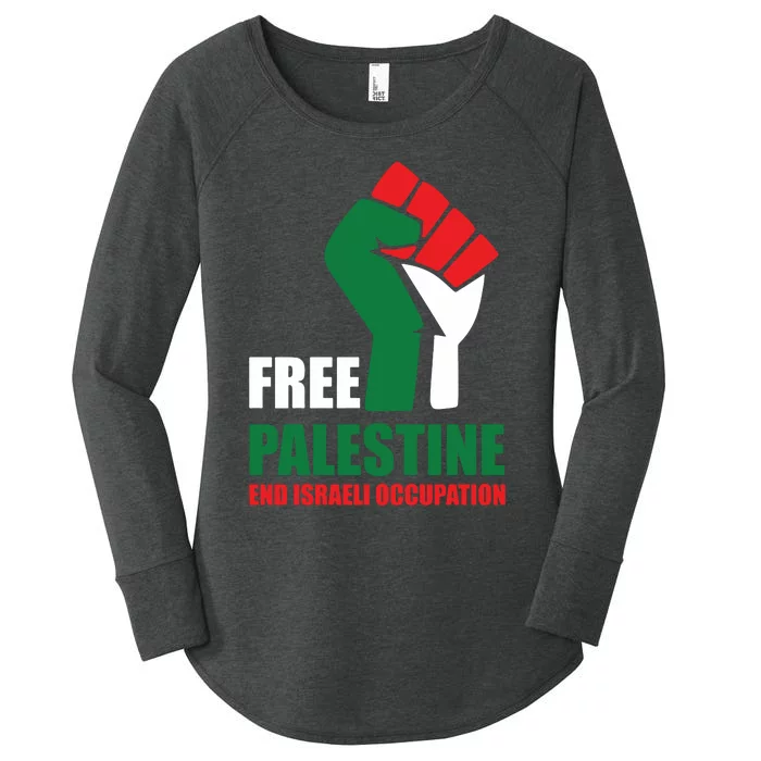 Free Palestine Gaza Freedom End Israeli Occupation Women's Perfect Tri Tunic Long Sleeve Shirt