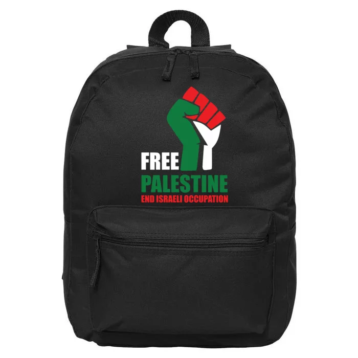 Free Palestine Gaza Freedom End Israeli Occupation 16 in Basic Backpack