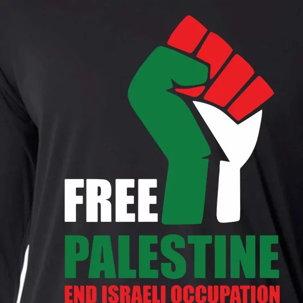 Free Palestine Gaza Freedom End Israeli Occupation Cooling Performance Long Sleeve Crew