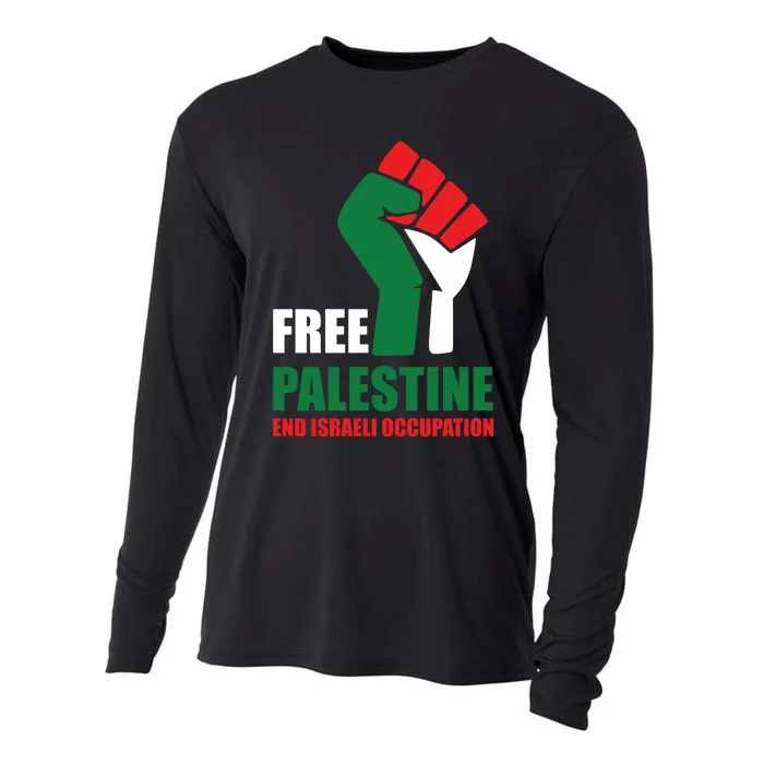 Free Palestine Gaza Freedom End Israeli Occupation Cooling Performance Long Sleeve Crew