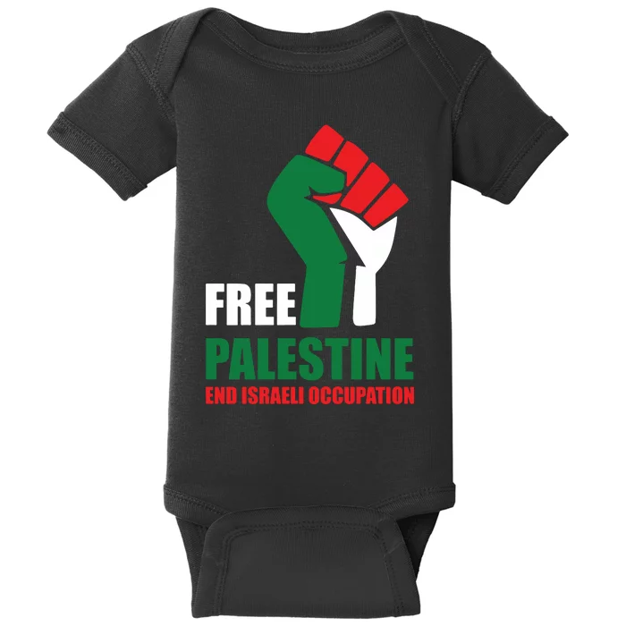 Free Palestine Gaza Freedom End Israeli Occupation Baby Bodysuit