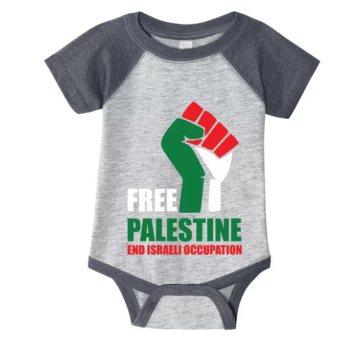 Free Palestine Gaza Freedom End Israeli Occupation Infant Baby Jersey Bodysuit