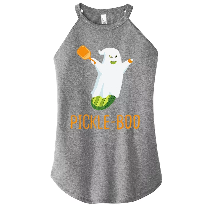 Funny Pickle Ghost Loves To Play Pickleball At Halloween Women’s Perfect Tri Rocker Tank