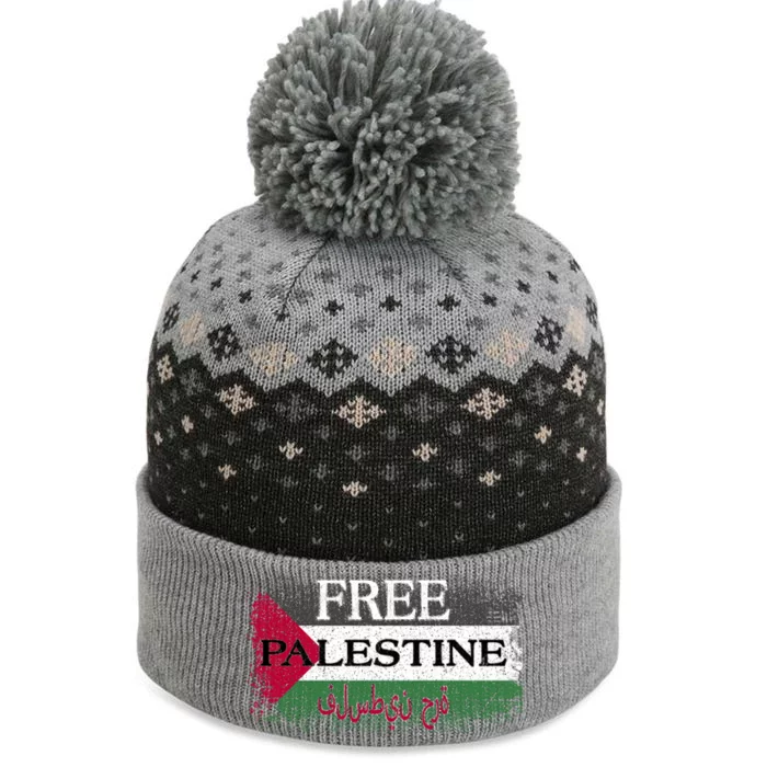 Free Palestine Gift Support Palestine And Gaza Jerusalem Great Gift The Baniff Cuffed Pom Beanie