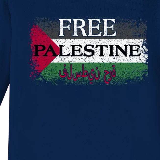 Free Palestine Gift Support Palestine And Gaza Jerusalem Great Gift Baby Long Sleeve Bodysuit