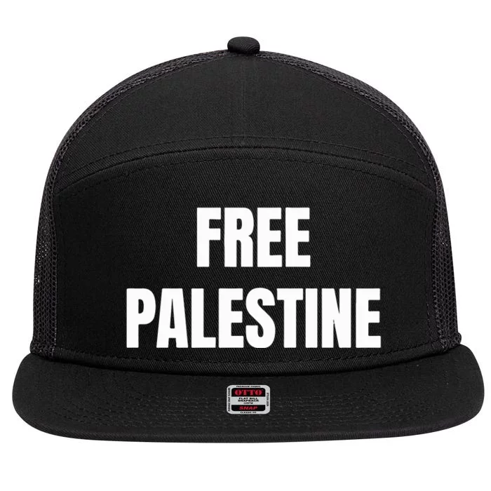 Free Palestine Gaza Freedom 7 Panel Mesh Trucker Snapback Hat