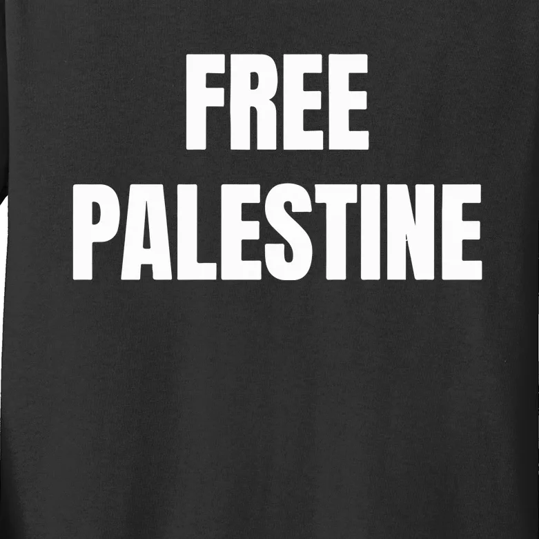 Free Palestine Gaza Freedom Kids Long Sleeve Shirt