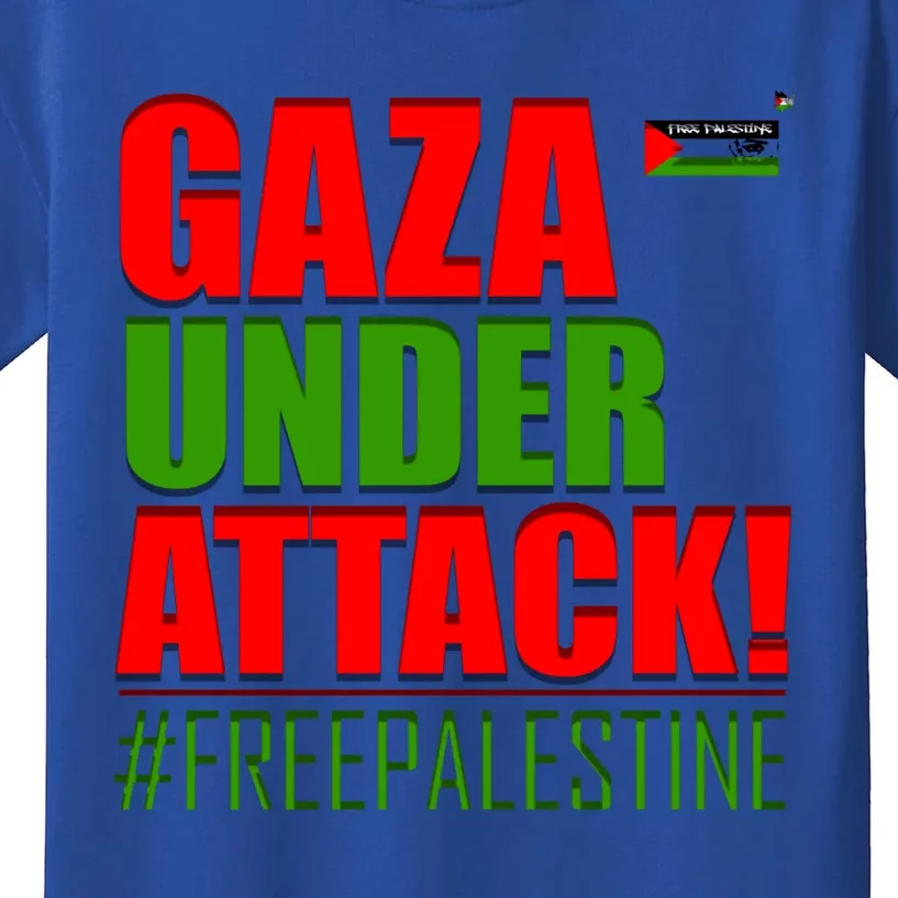 Free Palestine Gaza Under Attack Palestine Flag Cute Gift Kids T-Shirt